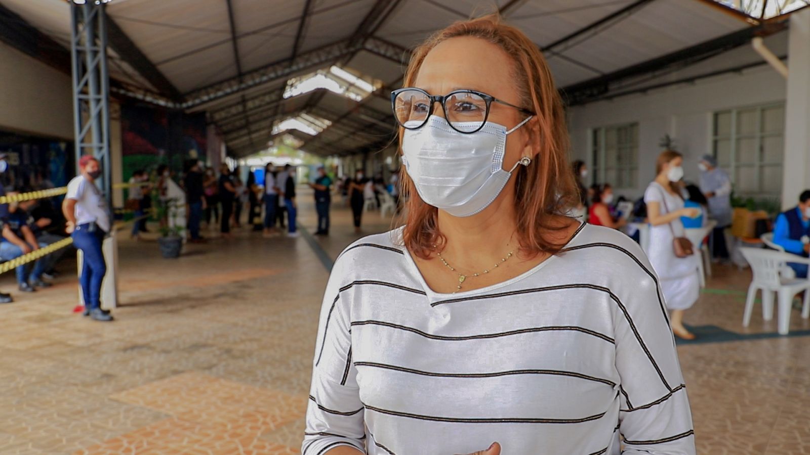 Maria Luiza agradeceu a prefeitura por receber a imunização